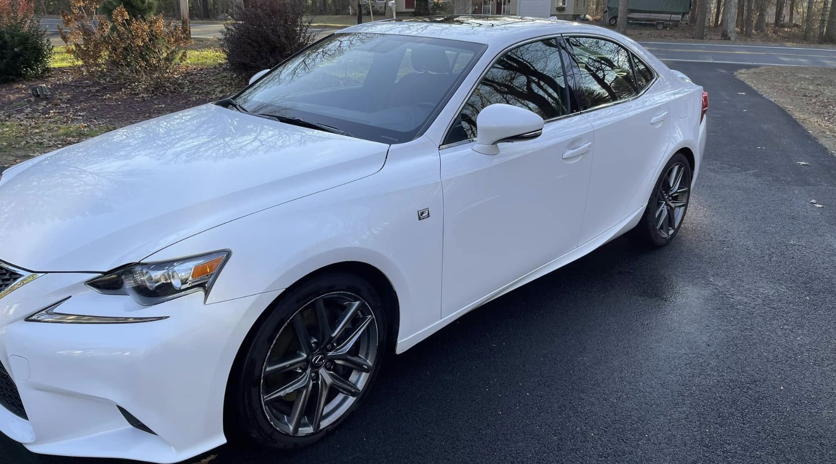 White Lexus after a full exterior detail by Rubino Auto Detailing in Scituate, Rhode Island