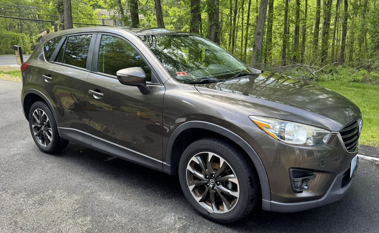 Coated SUV beading water after rain in Rhode Island