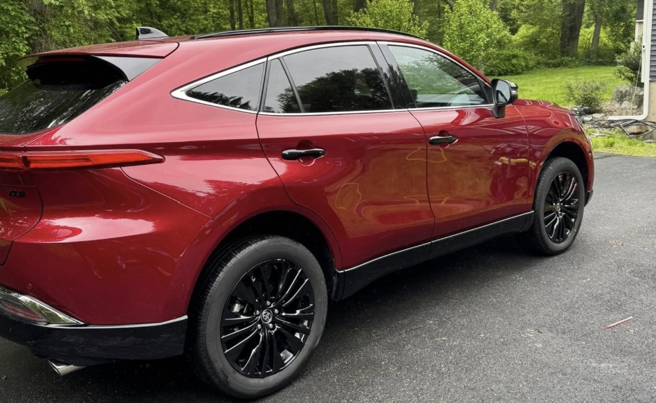 Detailed red Toyota with a deep gloss finish at Rubino Auto Detailing